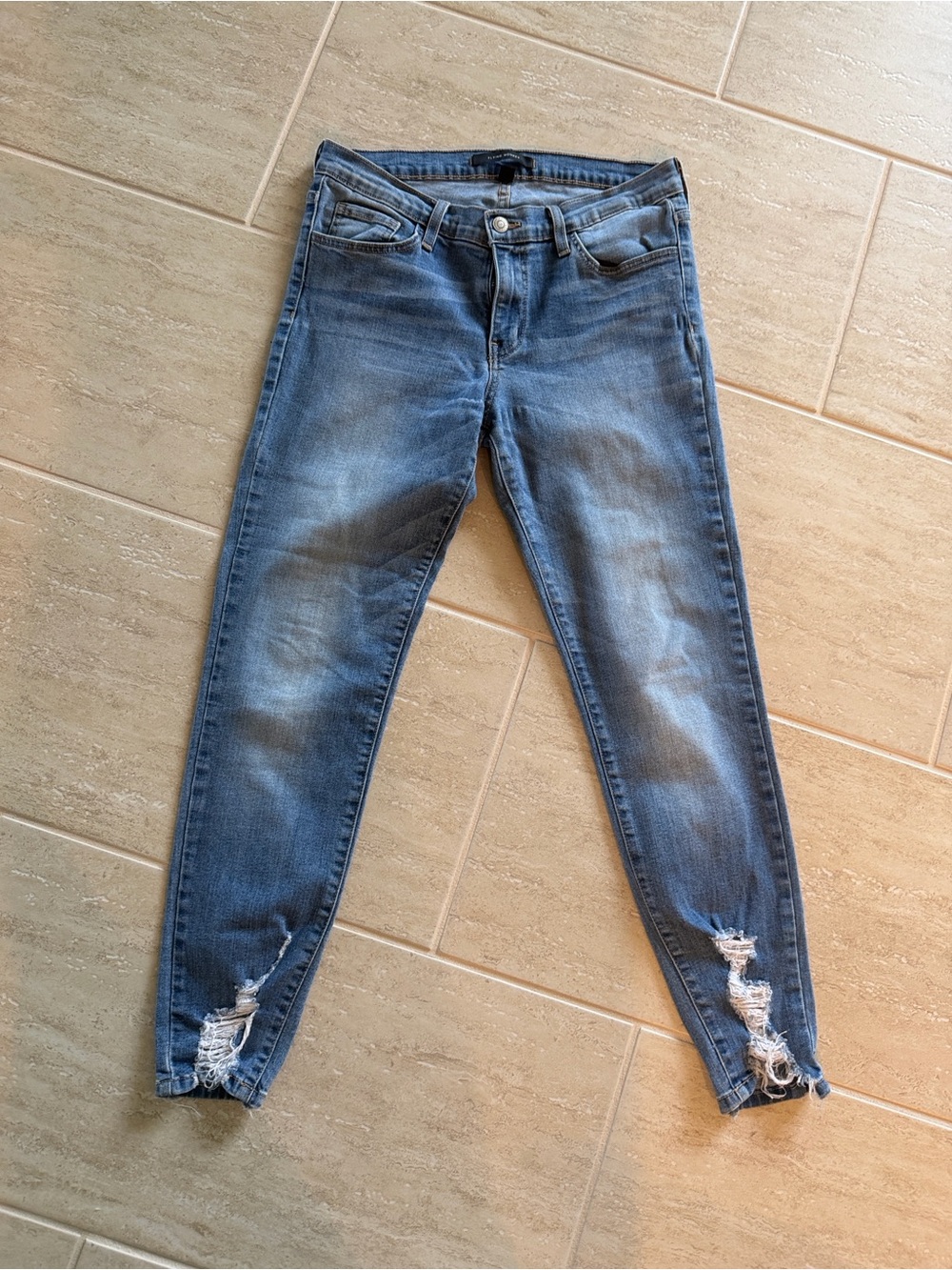 Flying Monkey Distressed Light Blue Ankle Jeans
